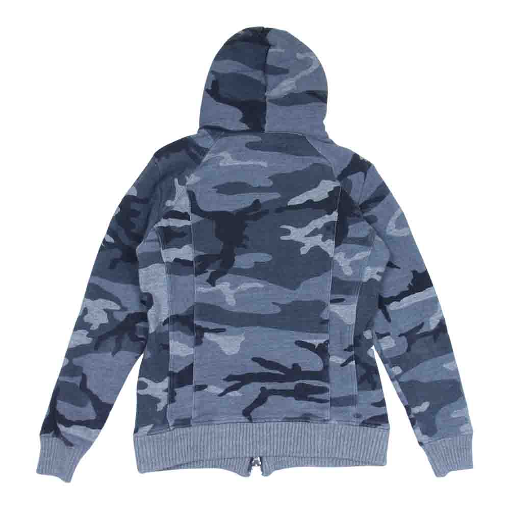AKM エイケイエム J077 CTN099 ORIGINAL ROUGHY SWEAT ソリッド カモフラ ジップ パーカー SUIBOKU CAMO グレー系 S【中古】