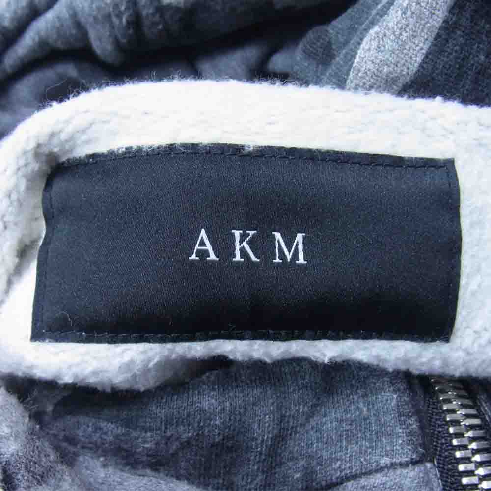 AKM エイケイエム J077 CTN099 ORIGINAL ROUGHY SWEAT ソリッド カモフラ ジップ パーカー SUIBOKU CAMO グレー系 S【中古】