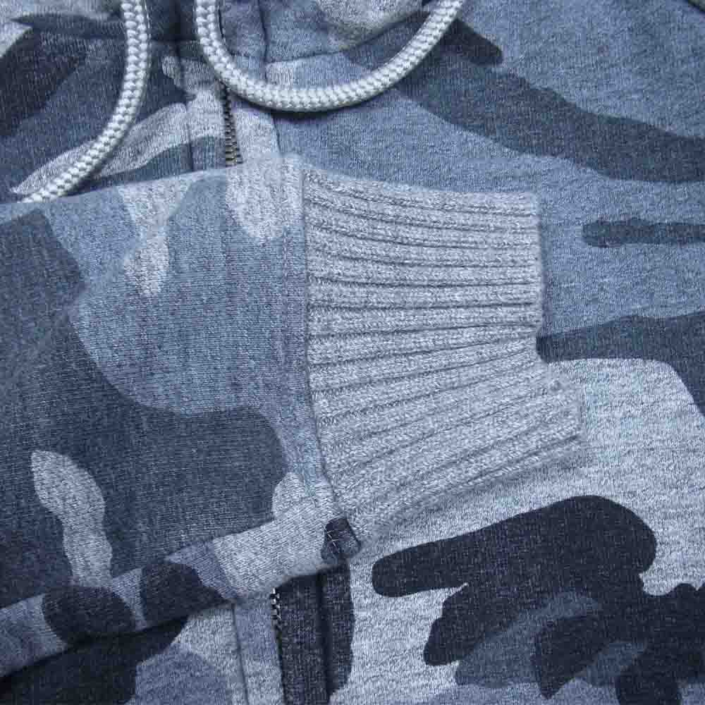 AKM エイケイエム J077 CTN099 ORIGINAL ROUGHY SWEAT ソリッド カモフラ ジップ パーカー SUIBOKU CAMO グレー系 S【中古】