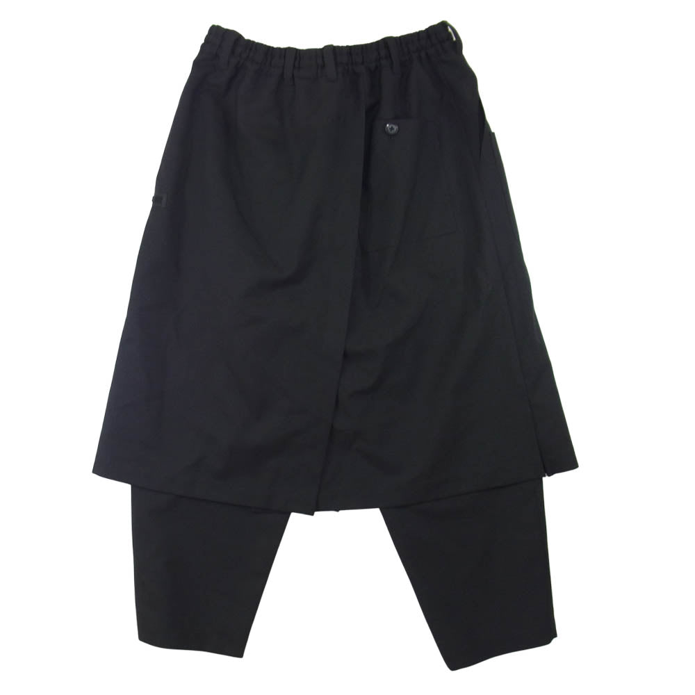 Yohji Yamamoto ヨウジヤマモト GroundY 20AW GR-P22-100 T/W Gabardine Tape Wrap Pants TWギャバジン バックテープ ラップ パンツ ブラック系 3【美品】【中古】