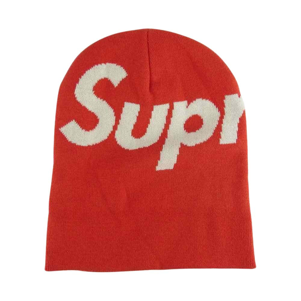 大注目商品 シュプリーム supreme ビッグ ロゴ ニット帽 ビーニー 赤 