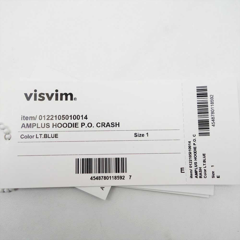 VISVIM ビズビム 22SS 122105010014 AMPLUS HOODIE P.O. CRASH クラッシュ加工 プルオーバー フーディ― パーカー ライトグリーン系 1【新古品】【未使用】【中古】