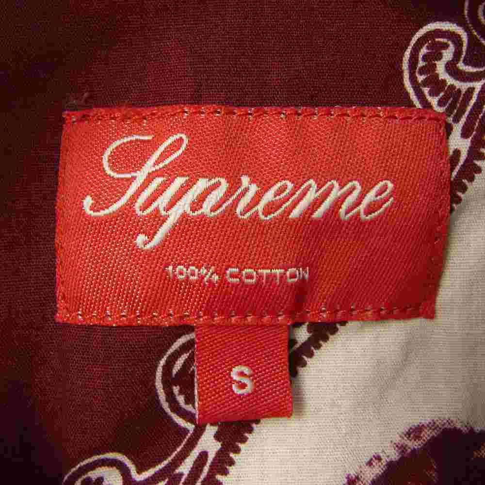Supreme シュプリーム 13SS Kennedy Shirt ケネディ JFK 半袖 総柄 シャツ ワインレッド系 S【中古】