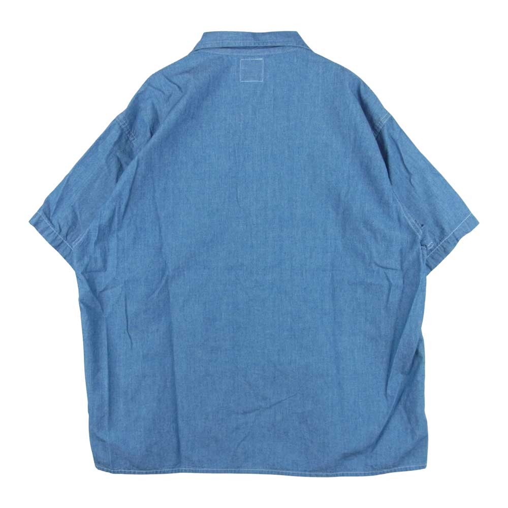 BAMBOO SHOOTS バンブーシュート S/S CHAMBRAY OPEN COLLAR SHIRT ショートスリーブ シャンブレー オープン カラー 半袖 シャツ インディゴブルー系 M【中古】
