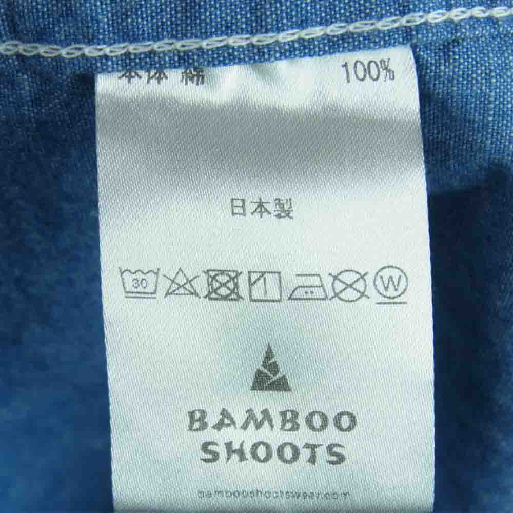 BAMBOO SHOOTS バンブーシュート S/S CHAMBRAY OPEN COLLAR SHIRT ショートスリーブ シャンブレー オープン カラー 半袖 シャツ インディゴブルー系 M【中古】
