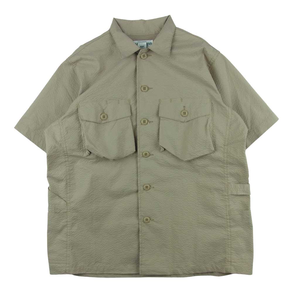 SASAFRAS ササフラス GARDENER HALF 1/2 ガーデナー ハーフ 半袖 シャツ 日本製 ベージュ系 S【中古】
