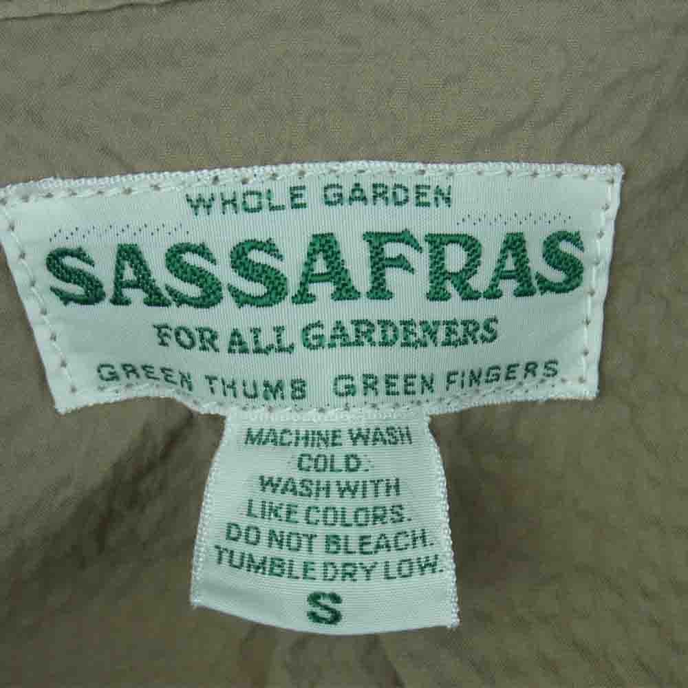 SASAFRAS ササフラス GARDENER HALF 1/2 ガーデナー ハーフ 半袖 シャツ 日本製 ベージュ系 S【中古】