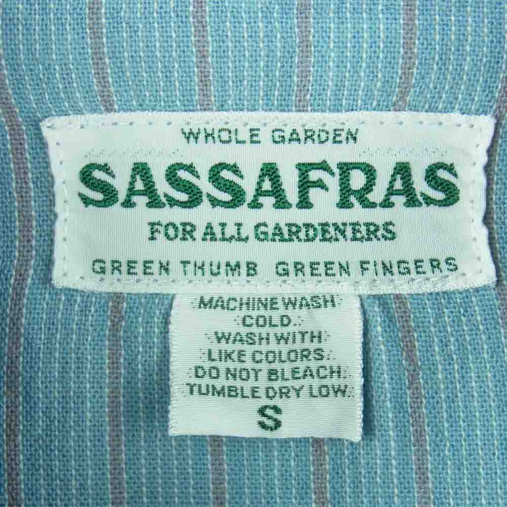 SASAFRAS ササフラス G.D.U. JACKET ストライプ シャツ ジャケット 日本製 ライトブルー系 S【中古】