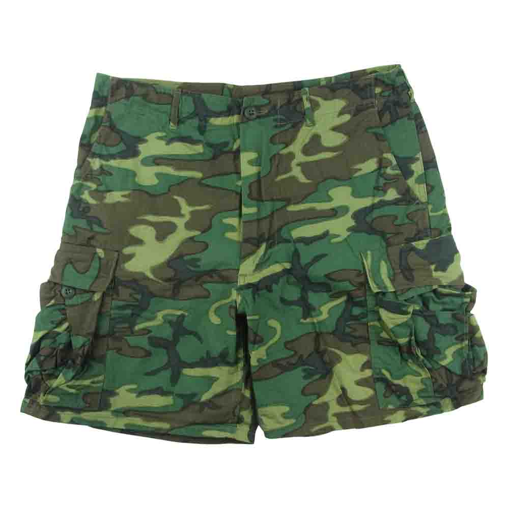 Buzz Rickson's バズリクソンズ BR5207 CAMO カモ柄 ミリタリー 6ポケット カーゴ ショーツ モスグリーン系 L【中古】