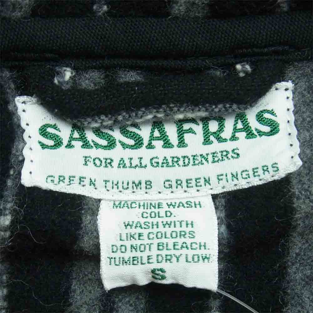 SASAFRAS ササフラス GARDENER BUD BREAKER Blanket Stripe ガーデナー バド ブレーカー ブランケット ストライプ パーカー ジャケット ブラック系 グレー系 S【中古】