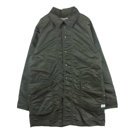 SASAFRAS ササフラス FALL LEAF COAT NYLON TWILL フォール リーフ コート ナイロン ツイル カーキ系 M【中古】