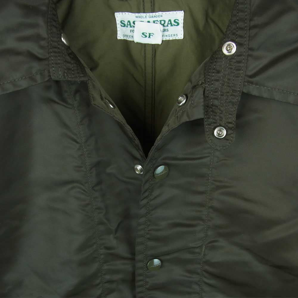 SASAFRAS ササフラス FALL LEAF COAT NYLON TWILL フォール リーフ コート ナイロン ツイル カーキ系 M【中古】