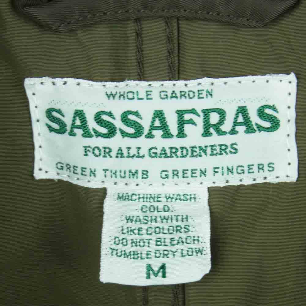 SASAFRAS ササフラス FALL LEAF COAT NYLON TWILL フォール リーフ コート ナイロン ツイル カーキ系 M【中古】
