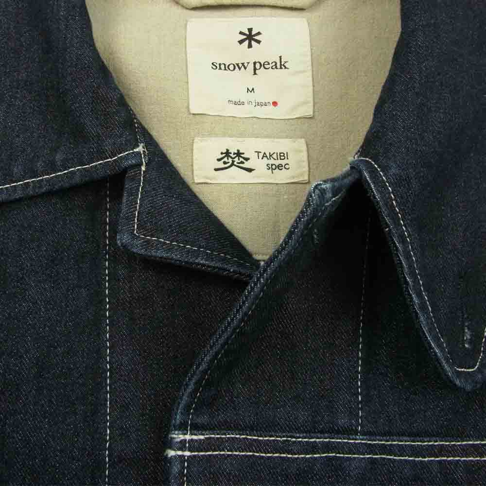 snowpeak スノーピーク TAKIBI Denim Jacket タキビ 焚火 デニム ジャケット カバー オール ジャケット インディゴブルー系 M【中古】