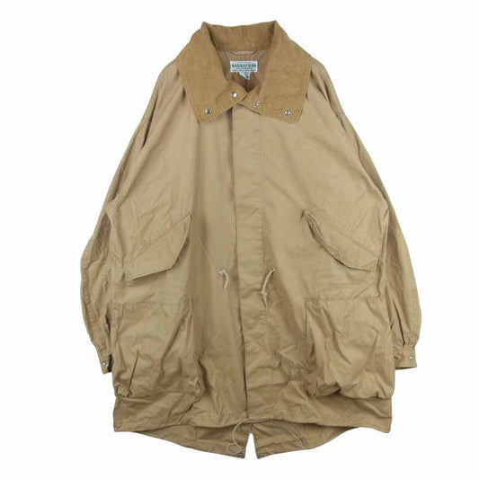 SASAFRAS ササフラス Digs Crew Tube Coat C/N Oxford ディグス クルー コート 日本製 ベージュ系 M【中古】