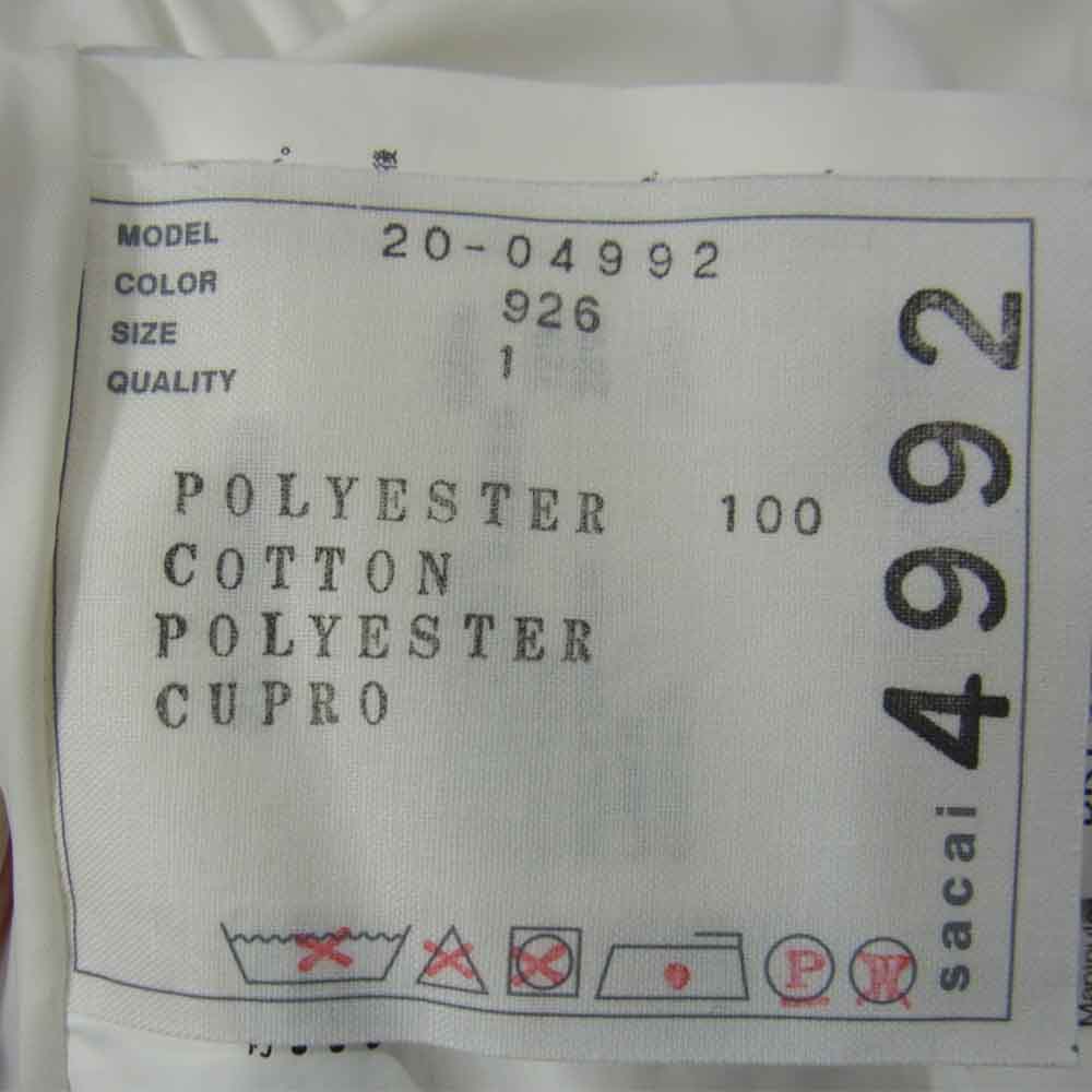 Sacai サカイ 20SS 20-04992 world map pants ワールド マップ パンツ ホワイト系 1【中古】