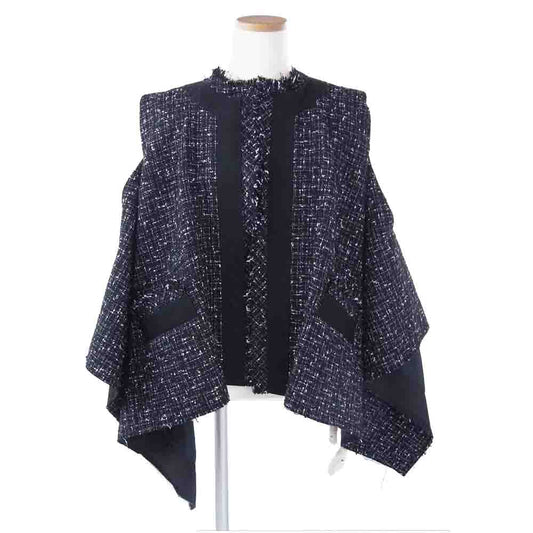 Sacai サカイ 20SS 20-05004 tweed top ツイード トップス ベスト ブラック系 1【美品】【中古】