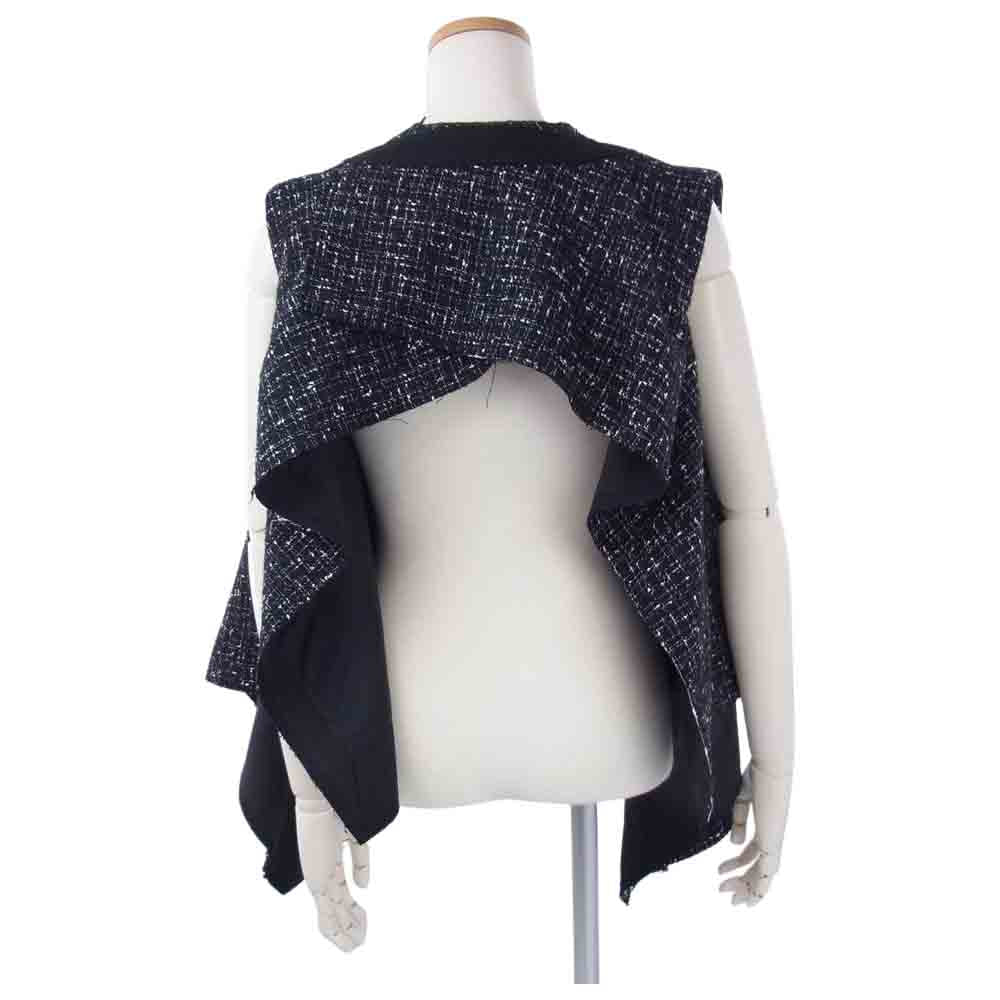 Sacai サカイ 20SS 20-05004 tweed top ツイード トップス ベスト ブラック系 1【美品】【中古】