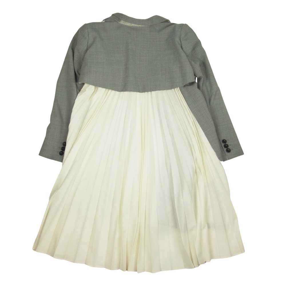 Sacai サカイ 21AW 21-05391 バック プリーツ 切替 ドッキング コート グレー系 2【中古】