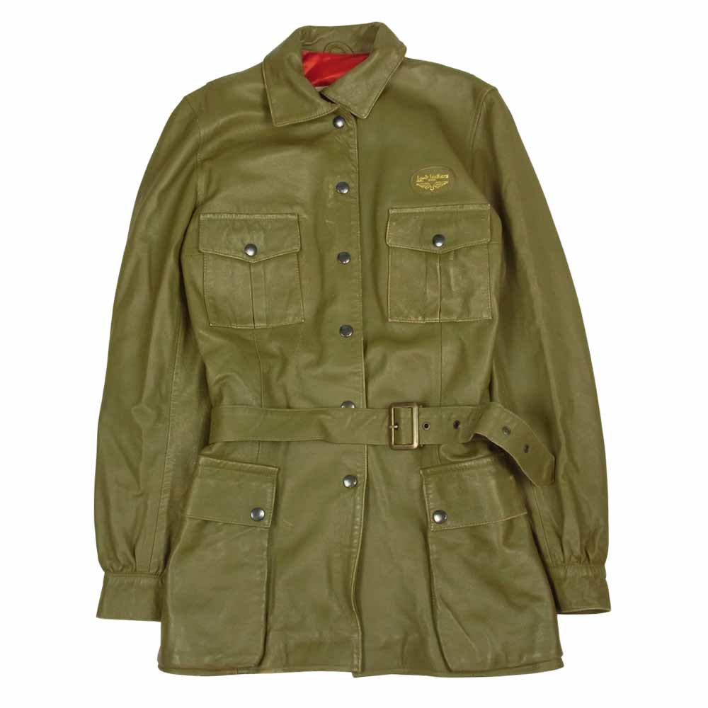 Lewis Leathers ルイスレザー ベルト レザー ショート コート ジャケット カーキ系 S【中古】