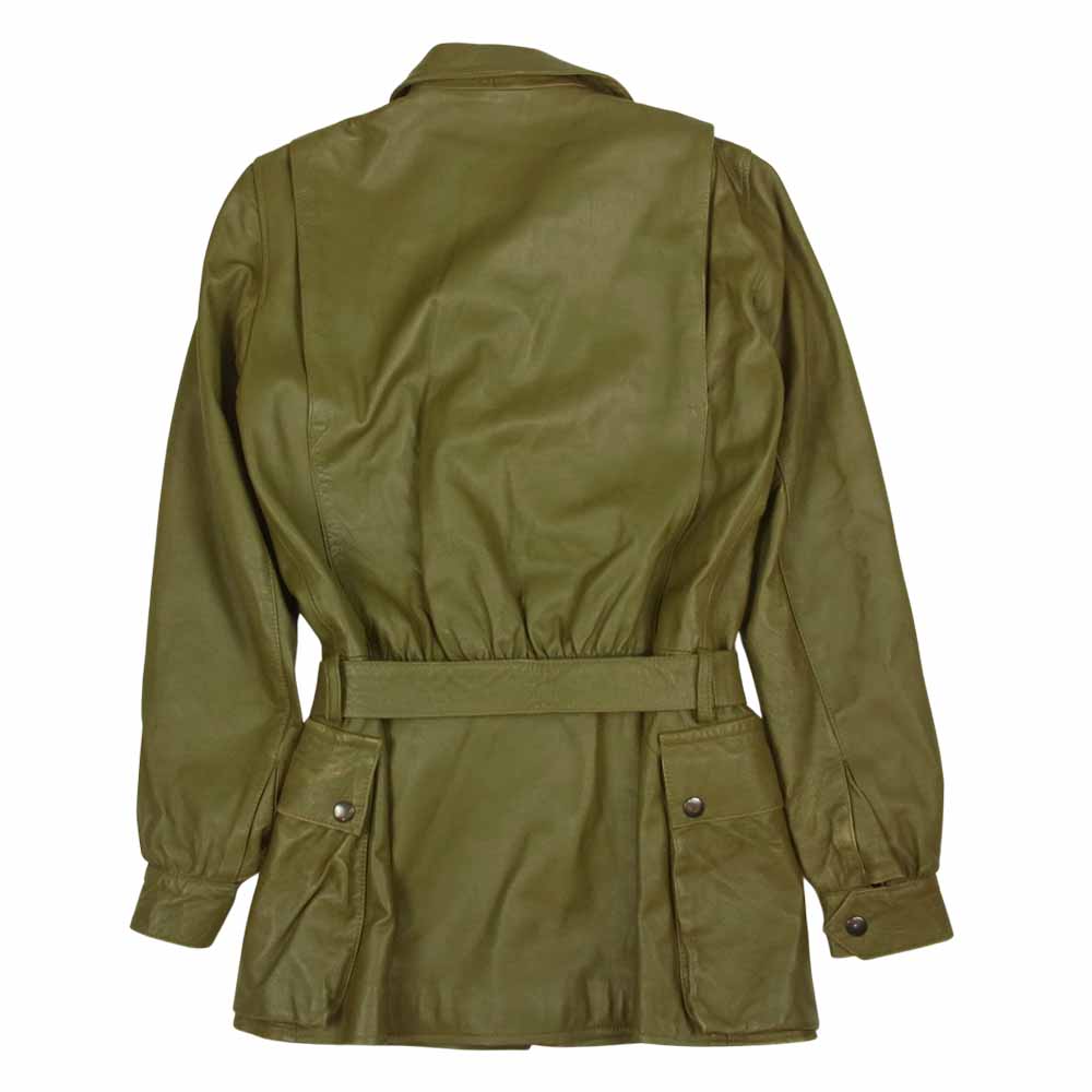 Lewis Leathers ルイスレザー ベルト レザー ショート コート ジャケット カーキ系 S【中古】