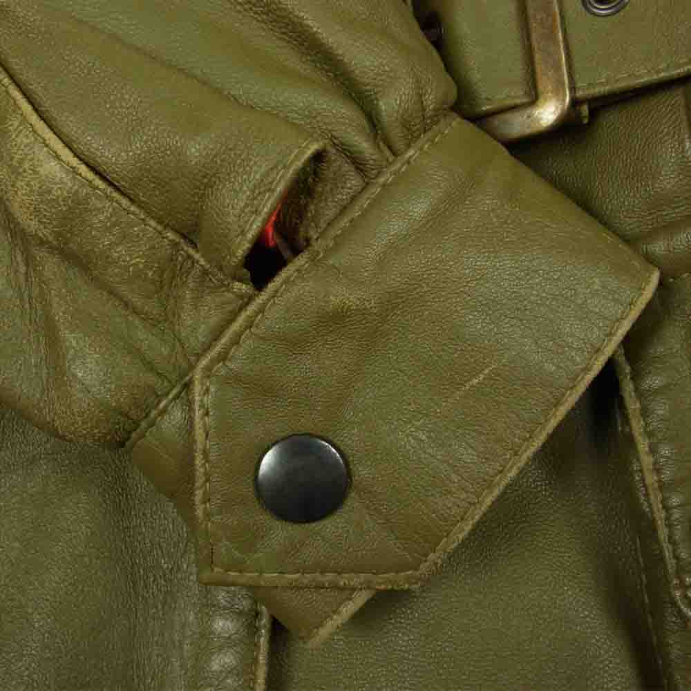 Lewis Leathers ルイスレザー ベルト レザー ショート コート ジャケット カーキ系 S【中古】