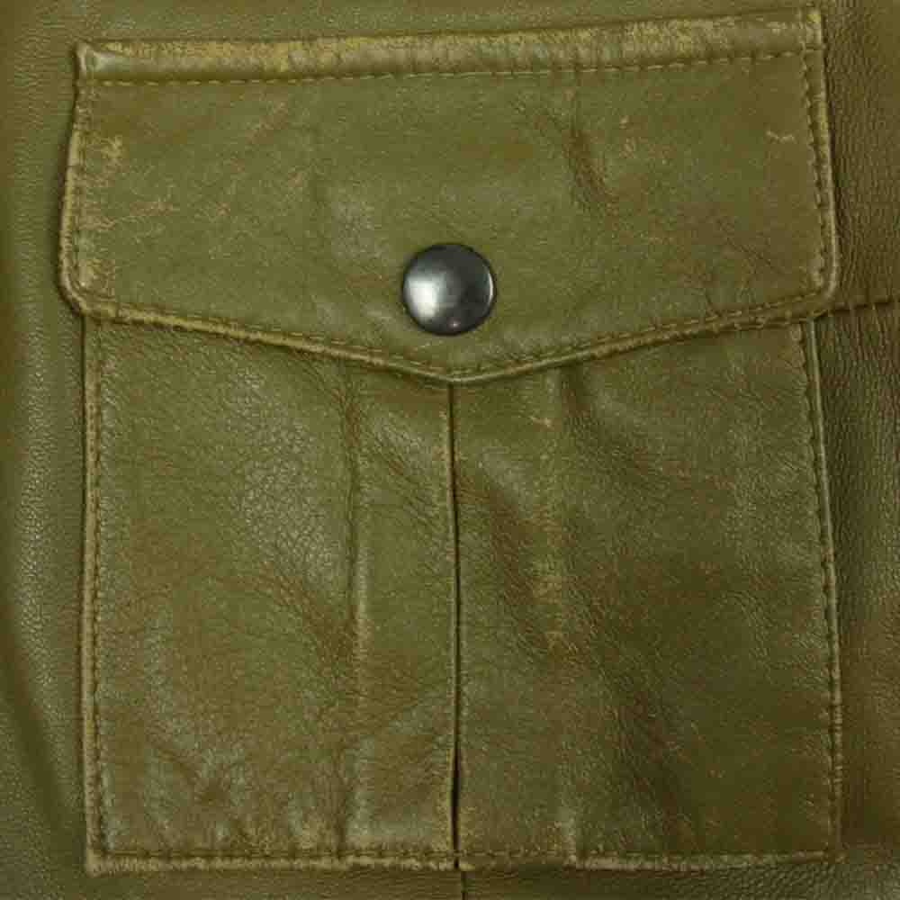 Lewis Leathers ルイスレザー ベルト レザー ショート コート ジャケット カーキ系 S【中古】