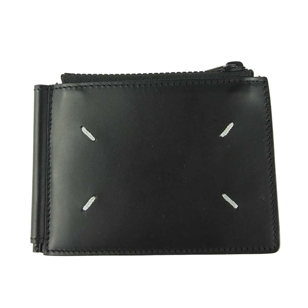 MAISON MARGIELA メゾンマルジェラ 11ライン S35UI0447 マネークリップ付き 二つ折り 財布 ブラック系【中古】
