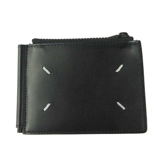 MAISON MARGIELA メゾンマルジェラ 11ライン S35UI0447 マネークリップ付き 二つ折り 財布 ブラック系【中古】