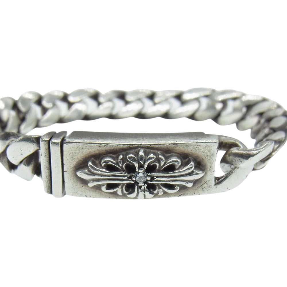 CHROME HEARTS クロムハーツ（原本無） ID FLORAL CRS ミニ フローラル ID ブレスレット 1P ダイヤ シルバー系【中古】