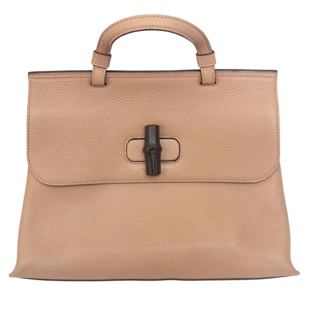 GUCCI グッチ 392013 001998 バンブー ミディアム デイリー トートバッグ ベージュ系【中古】