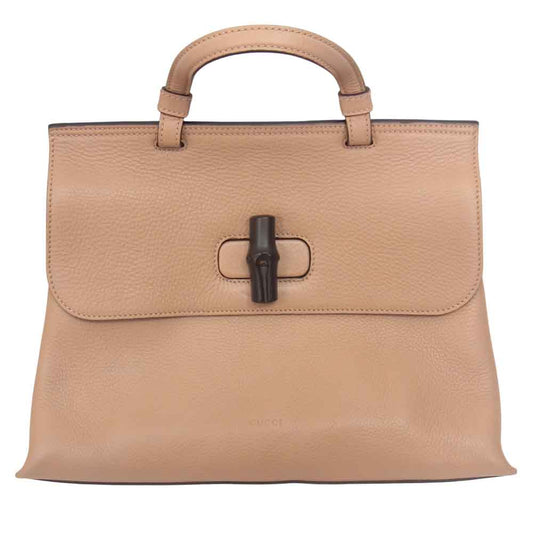 GUCCI グッチ 392013 001998 バンブー ミディアム デイリー トートバッグ ベージュ系【中古】