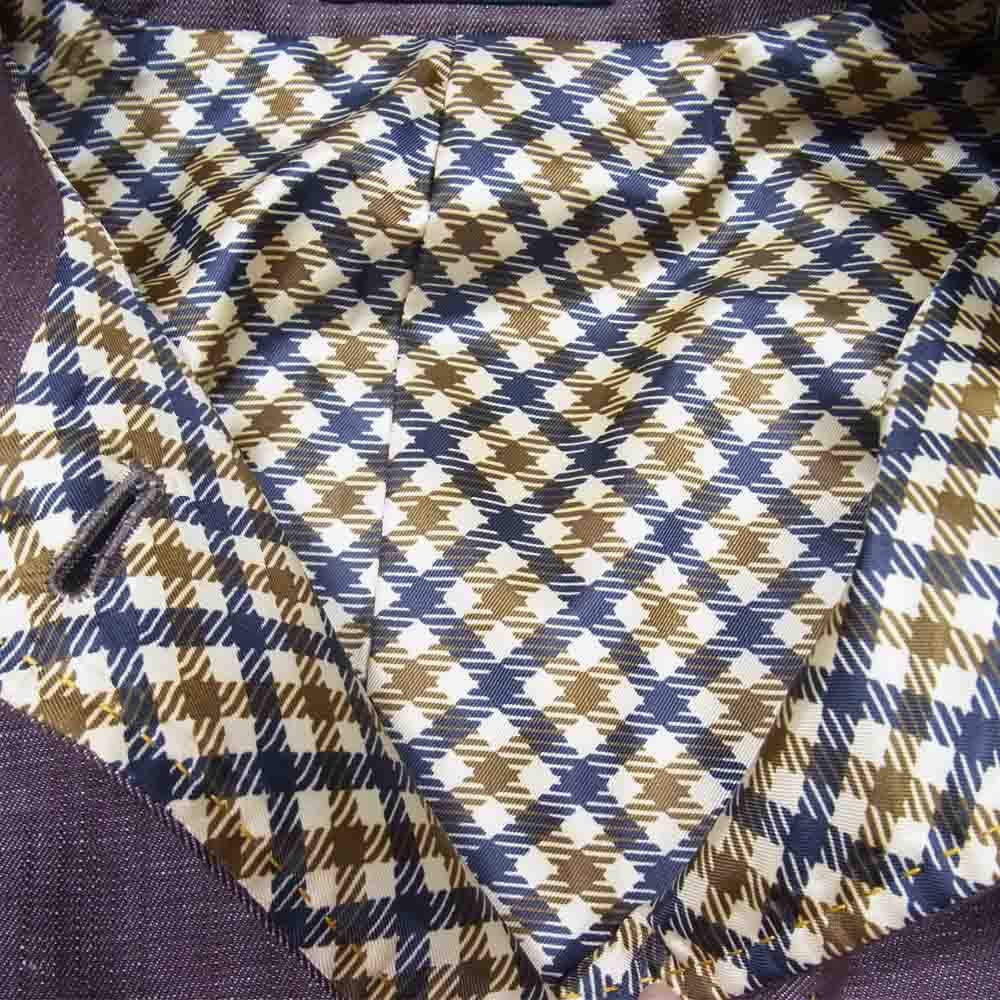 Aquascutum アクアスキュータム 裏地スカーフ柄 メタルボタン ジャケット ブラウン系【中古】