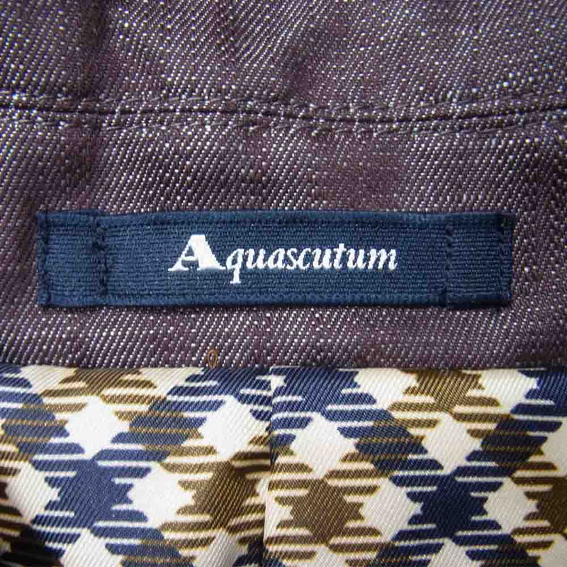 Aquascutum アクアスキュータム 裏地スカーフ柄 メタルボタン ジャケット ブラウン系【中古】