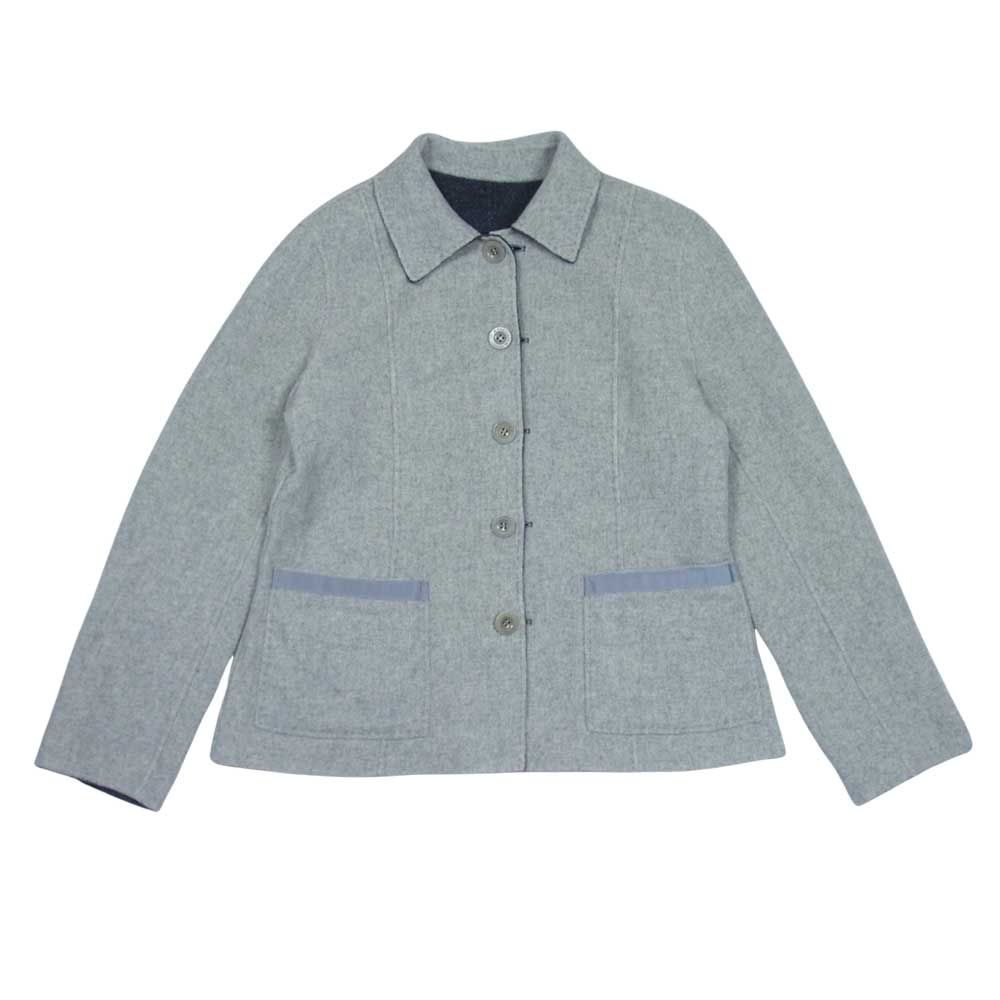 Aquascutum アクアスキュータム アンゴラウール混 リバーシブル ジャケット グレー系【中古】