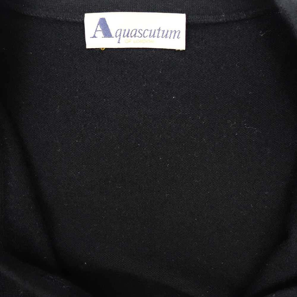 Aquascutum アクアスキュータム カシミア100％ ニットアンサンブル モックネックニット カーディガン ブラック系 9【中古】