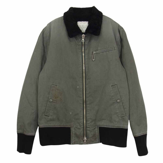 BACKBONE バックボーン 11AW BB11FW-B15 ユーズド加工 B-15 TYPE 裏地ボア ミリタリー ジャケット ブルゾン グレー系 L【中古】