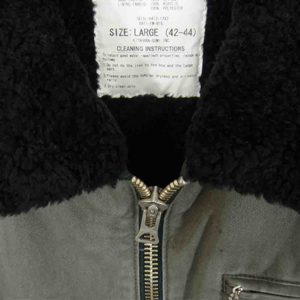 BACKBONE バックボーン 11AW BB11FW-B15 ユーズド加工 B-15 TYPE 裏地ボア ミリタリー ジャケット ブルゾン グレー系 L【中古】