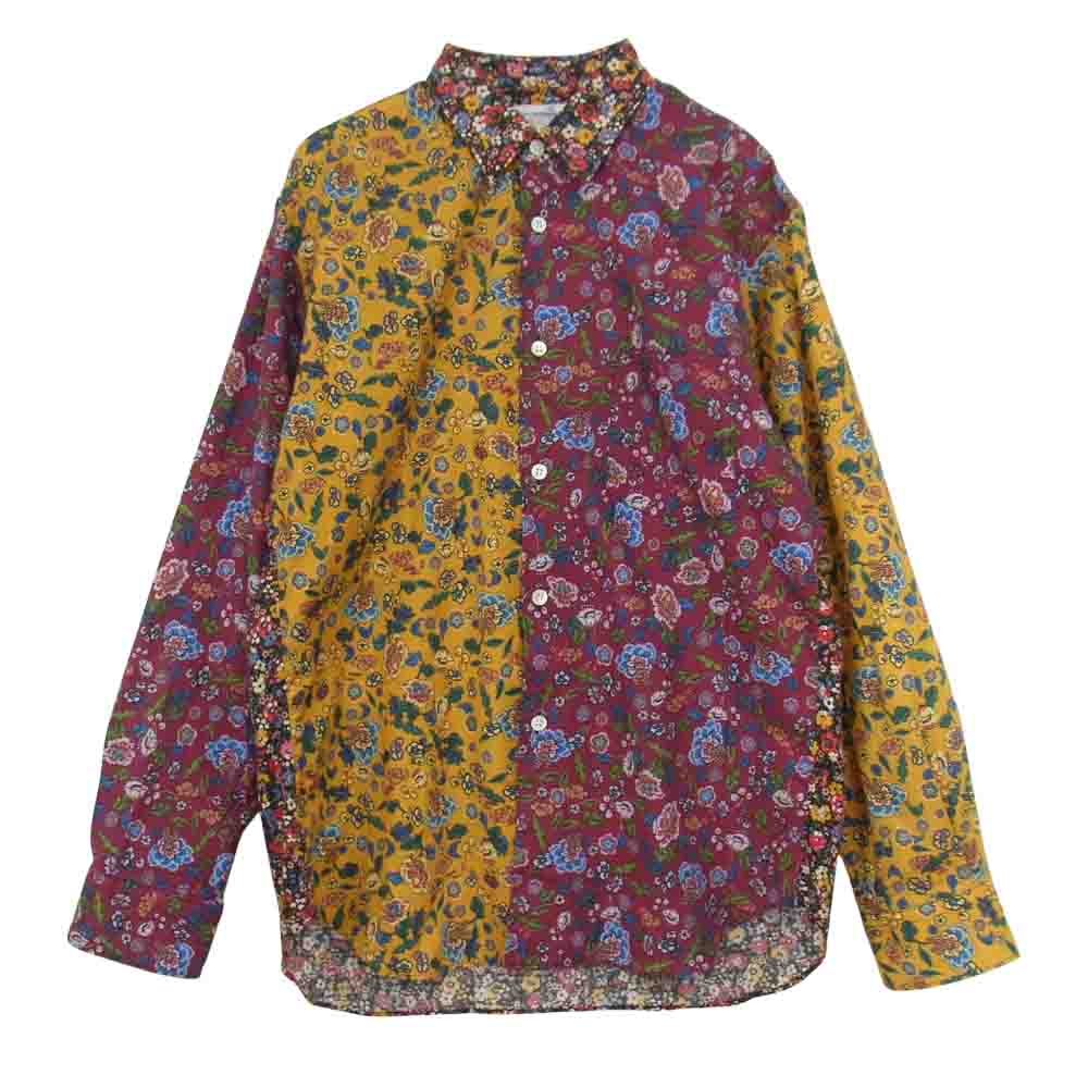 COMME des GARCONS コムデギャルソン SHIRT 19AW W27039 フランス製 フローラル パッチワーク シャツ XS【美品】【中古】