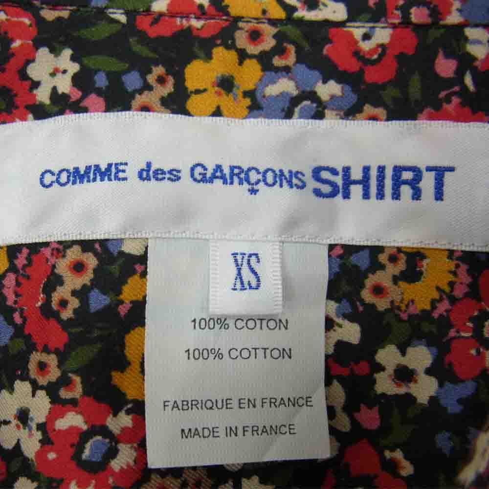COMME des GARCONS コムデギャルソン SHIRT 19AW W27039 フランス製 フローラル パッチワーク シャツ XS【美品】【中古】