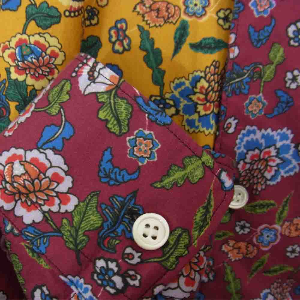 COMME des GARCONS コムデギャルソン SHIRT 19AW W27039 フランス製 フローラル パッチワーク シャツ XS【美品】【中古】