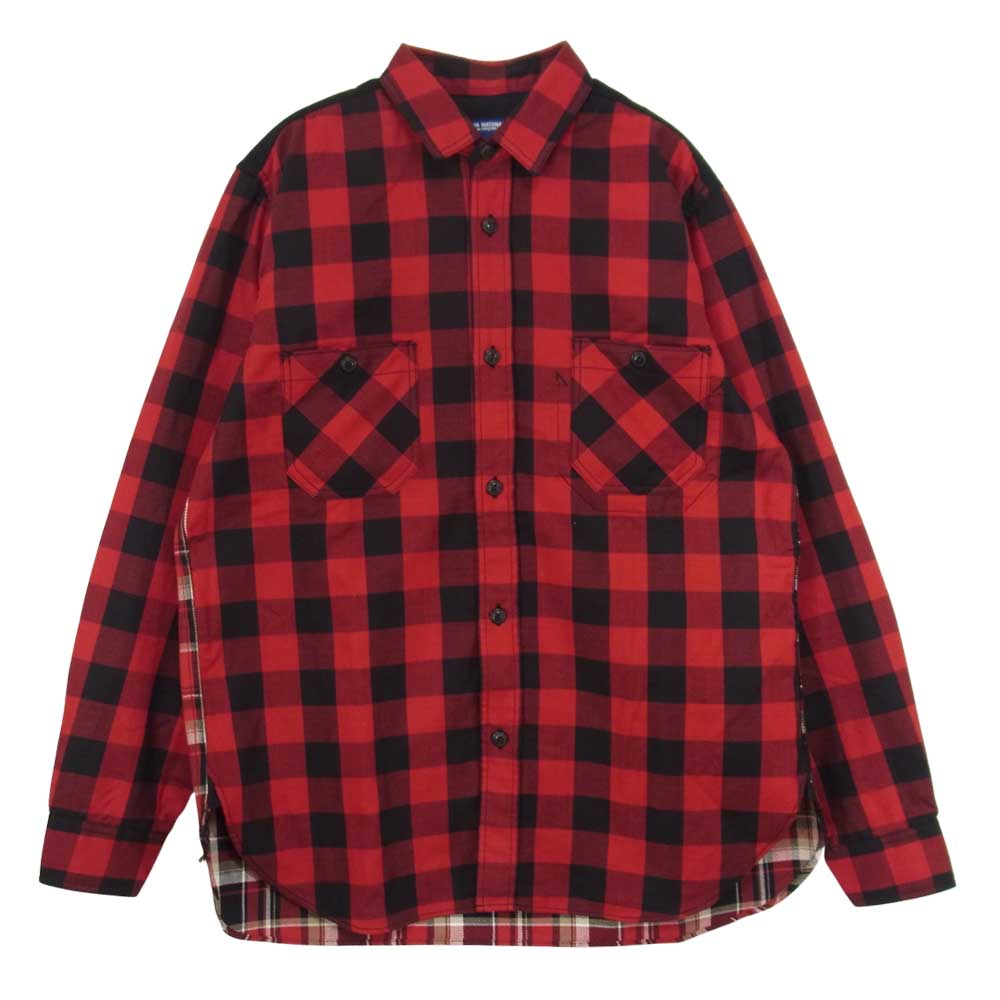 JUNYA WATANABE COMME des GARCONS MAN ジュンヤワタナベコムデギャルソンマン 21AW WH-B012 パネルチェック シャツ レッド系 XS【美品】【中古】