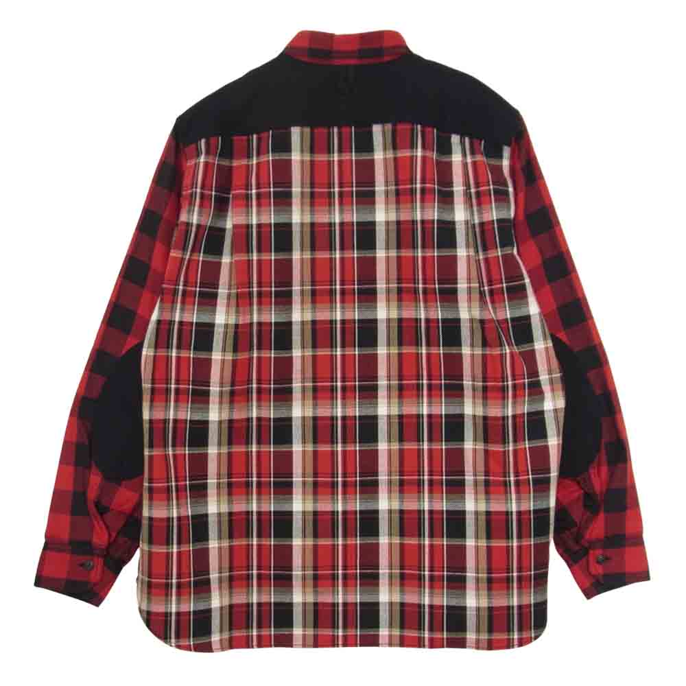 JUNYA WATANABE COMME des GARCONS MAN ジュンヤワタナベコムデギャルソンマン 21AW WH-B012 パネルチェック シャツ レッド系 XS【美品】【中古】