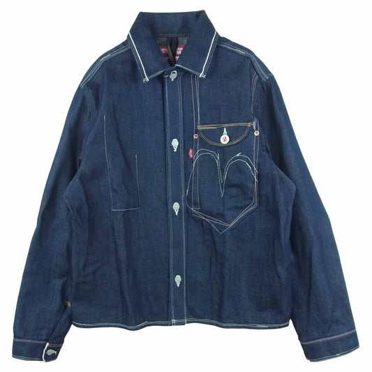JUNYA WATANABE COMME des GARCONS MAN ジュンヤワタナベコムデギャルソンマン WF-J912 eYe Levi's リーバイス 20AW リネン混 デニム シャツ ジャケット インディゴブルー系 XS【美品】【中古】