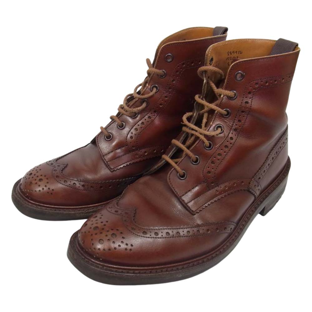 Tricker's トリッカーズ M2508 MALTON Brogue Boots モールトン コマンドソール カントリーブーツ ブラウン系 8.5【中古】