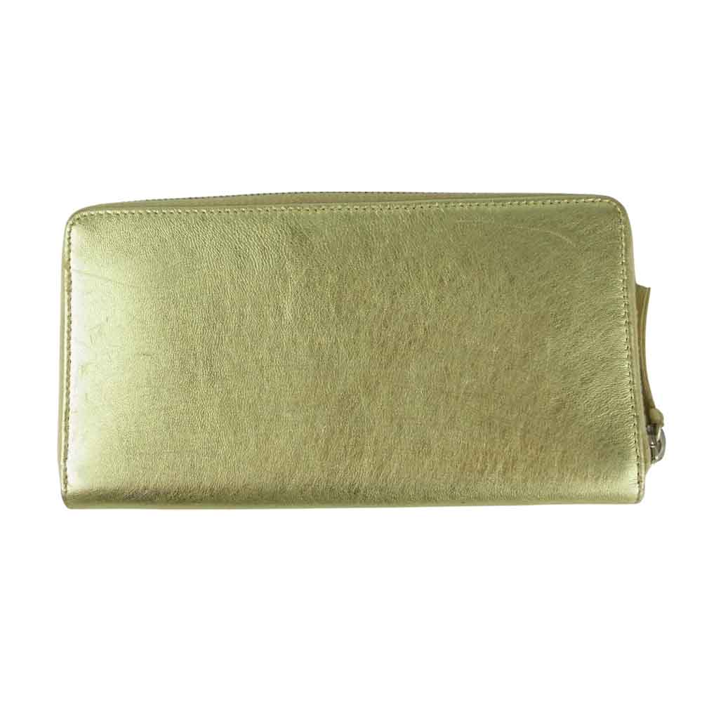 BALENCIAGA バレンシアガ コンチネンタル ラウンドジップ 長財布  ゴールド系【中古】
