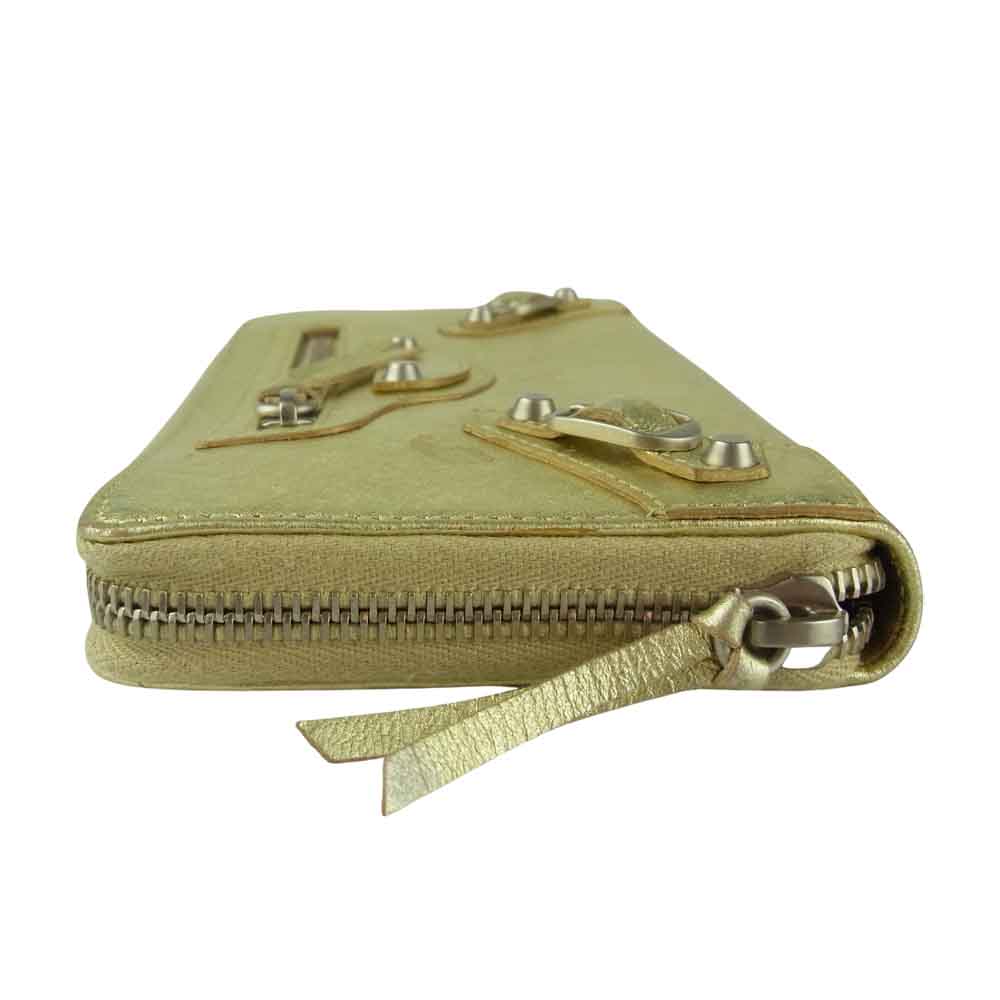 BALENCIAGA バレンシアガ コンチネンタル ラウンドジップ 長財布  ゴールド系【中古】
