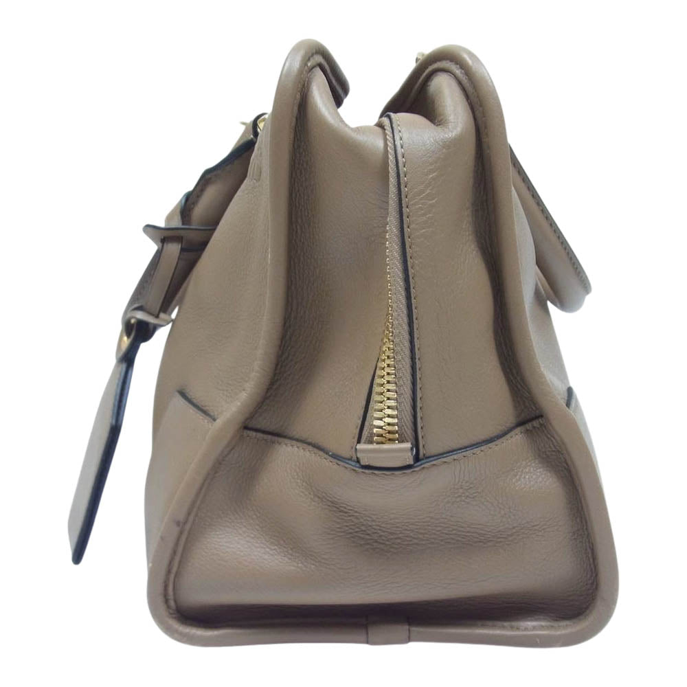 LOEWE ロエベ 471712 アマソナ 36 レザー ハンドバッグ ブラウン系【中古】