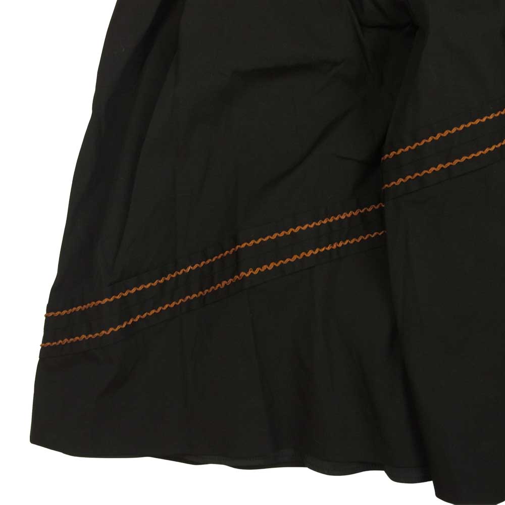 PRADA プラダ P108FR S151 1I4P 国内正規品 パネルステッチ フレアギャザー スカート ブラック系 40【新古品】【未使用】【中古】