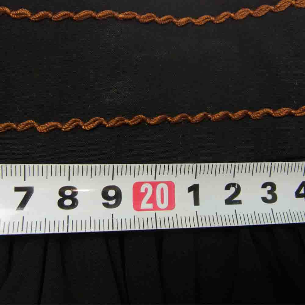 PRADA プラダ P108FR S151 1I4P 国内正規品 パネルステッチ フレアギャザー スカート ブラック系 40【新古品】【未使用】【中古】